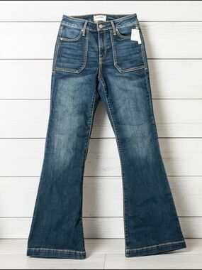 RSQ Jeans Women's Size 27 High Rise Flare RegularFit  Blue Denim Medium Wash